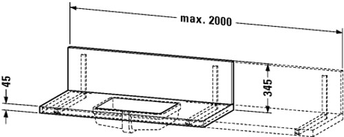 Slika od Delos Console + back panel for undercounter basin f-bonded