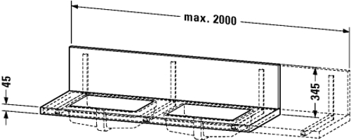 Slika od Delos Console + back panel for undercounter basin f-bonded