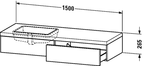 Slika od Delos Console including drawer for undercounter basin f-bonded