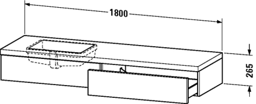 Slika od Delos Console including drawer for undercounter basin f-bonded