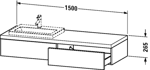 Slika od Delos Console including drawer for vanity basin