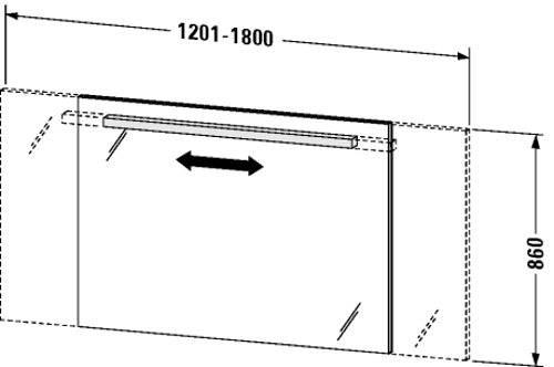 Slika od Delos Mirror with lighting (width variable)