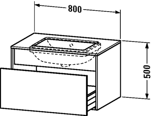 Slika od DuraStyle Vanity unit wall-mounted for undercounter basin f-bonded