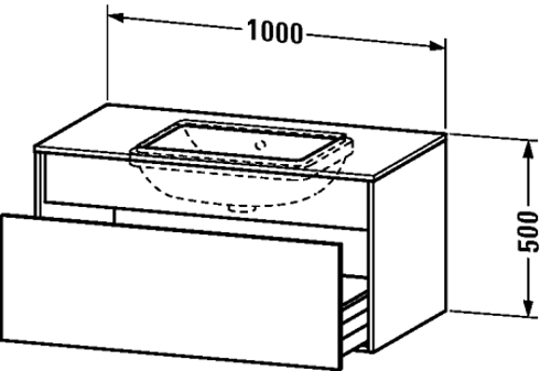 Slika od DuraStyle Vanity unit wall-mounted for undercounter basin f-bonded