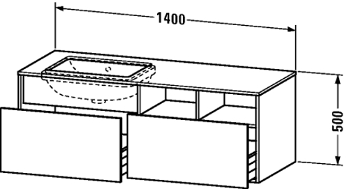 Slika od DuraStyle Vanity unit wall-mounted for undercounter basin f-bonded