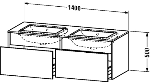 Slika od DuraStyle Vanity unit wall-mounted for undercounter basin f-bonded