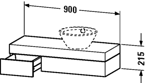 Slika od Fogo Console including drawer for wash bowls