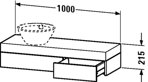 Slika od Fogo Console including drawer for wash bowls