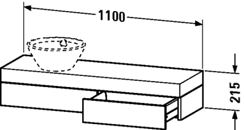 Slika od Fogo Console including drawer for wash bowls