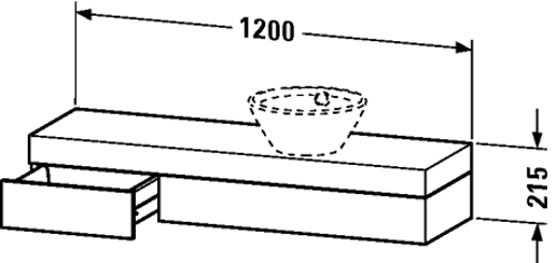 Slika od Fogo Console including drawer for wash bowls or semi-recessed washbasin