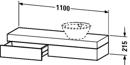 Slika od Fogo Console including drawer for wash bowls