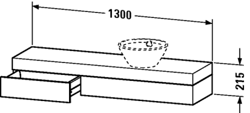 Slika od Fogo Console including drawer for wash bowls or semi-recessed washbasin