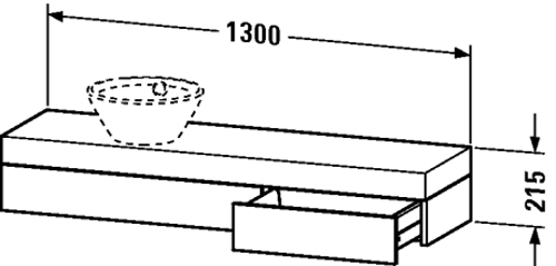 Slika od Fogo Console including drawer for wash bowls or semi-recessed washbasin