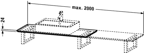 Slika od Happy D.2 Console for above counter basin