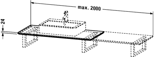 Slika od Happy D.2 Console for above counter basin and countertop basin