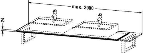 Slika od Happy D.2 Console for above counter basin and countertop basin