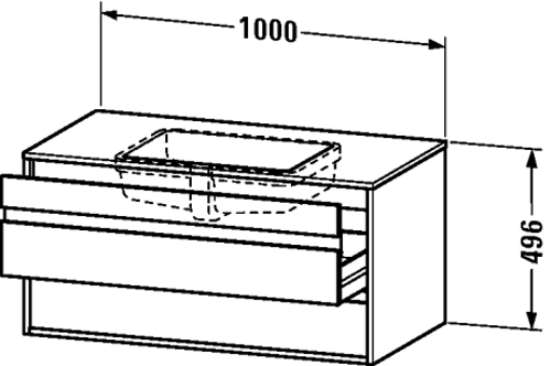 Slika od Ketho Vanity unit wall-mounted for undercounter basin f-bonded