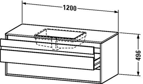 Slika od Ketho Vanity unit wall-mounted for undercounter basin f-bonded