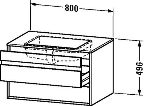 Slika od Ketho Vanity unit wall-mounted for undercounter basin f-bonded