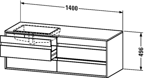 Slika od Ketho Vanity unit wall-mounted for undercounter basin f-bonded