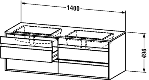 Slika od Ketho Vanity unit wall-mounted for undercounter basin f-bonded