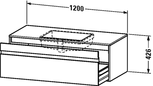 Slika od Ketho Vanity unit wall-mounted for undercounter basin f-bonded