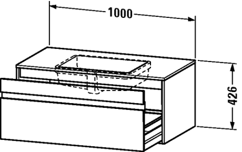 Slika od Ketho Vanity unit wall-mounted for undercounter basin f-bonded