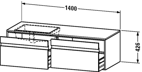 Slika od Ketho Vanity unit wall-mounted for undercounter basin f-bonded