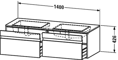 Slika od Ketho Vanity unit wall-mounted for undercounter basin f-bonded