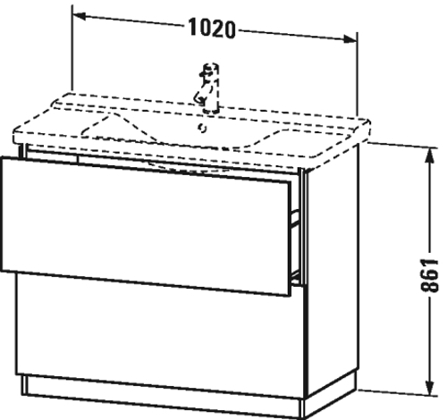 Slika od L-Cube Vanity unit floor-standing