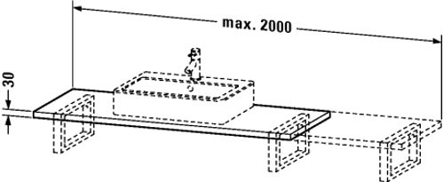 Slika od Vero Console for above counter basin and countertop basin