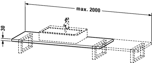 Slika od Vero Console for above counter basin and countertop basin