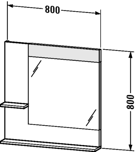 Slika od Vero Mirror with shelves laterally and below