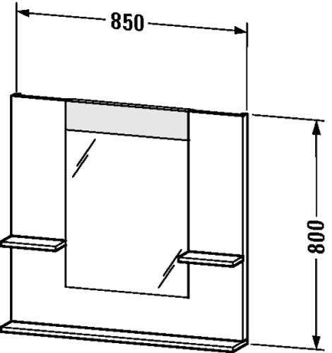 Slika od Vero Mirror with shelves laterally and below