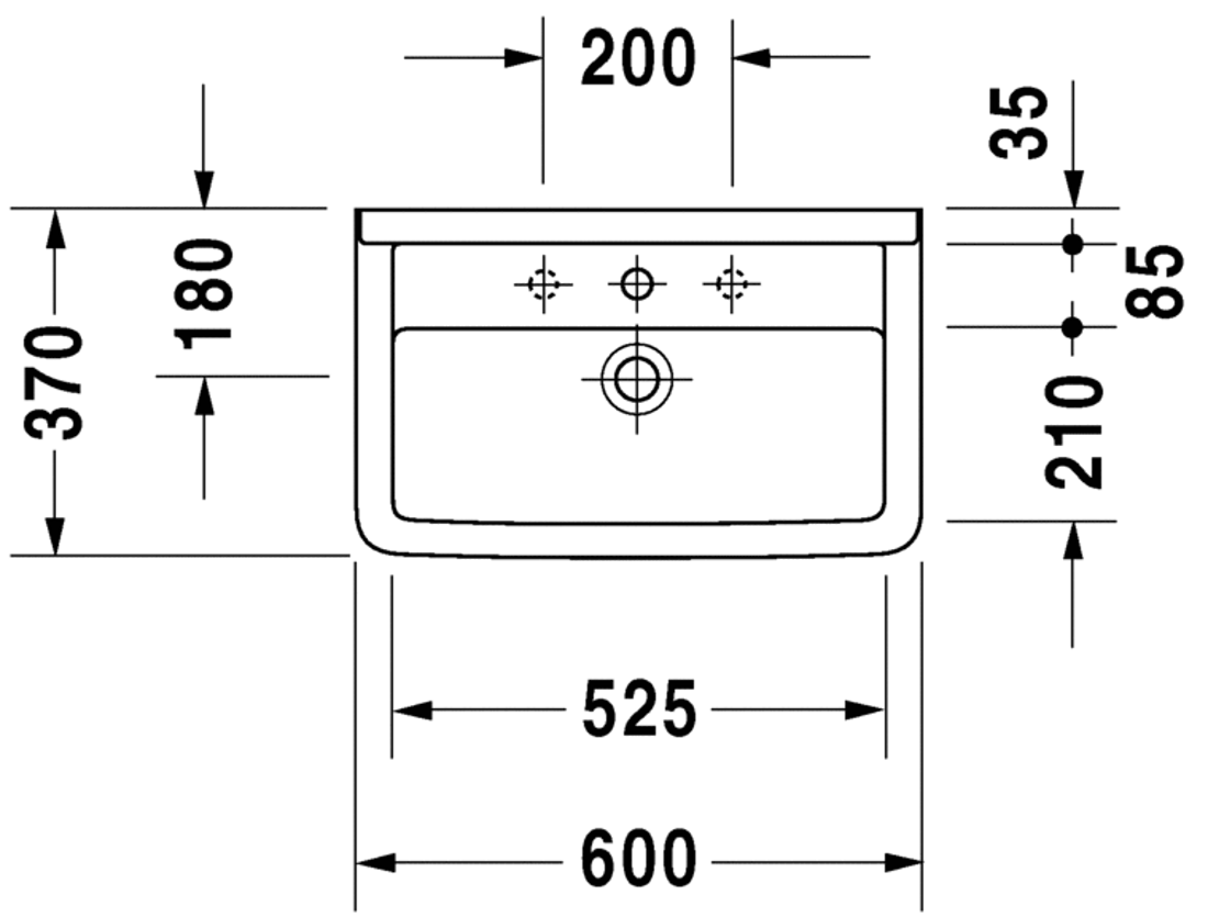 Slika od Starck 3 Washbasin Compact 60