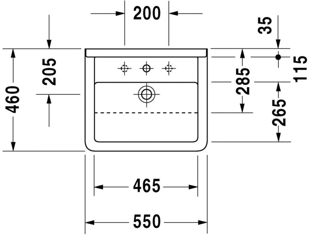 Slika od Starck 3 Semi-recessed washbasin 55