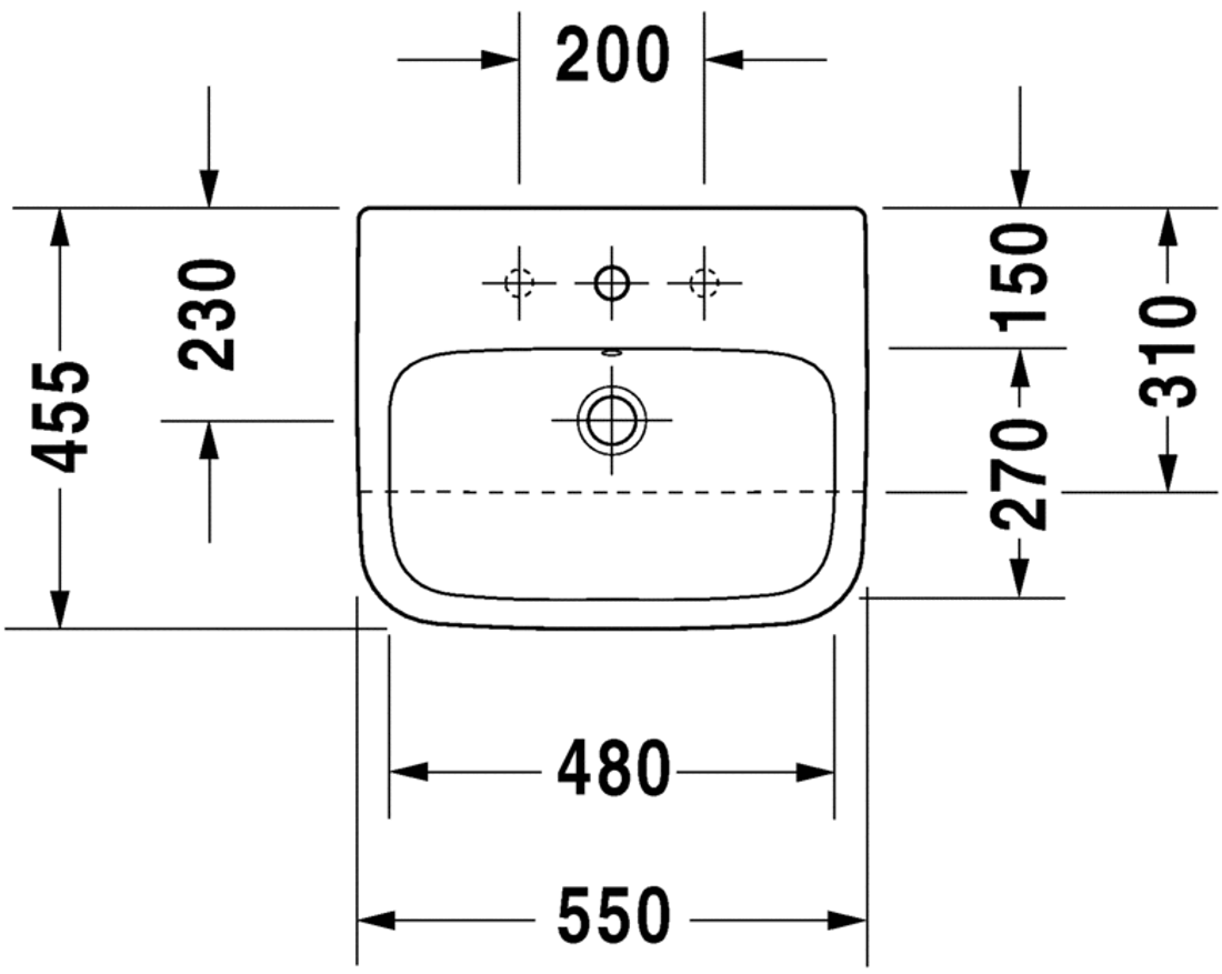 Slika od DuraStyle Semi-recessed washbasin 55