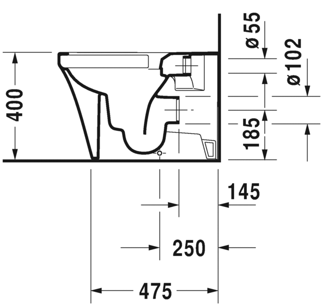 Slika od P3 Comforts Toilet floor standing Duravit Rimless®