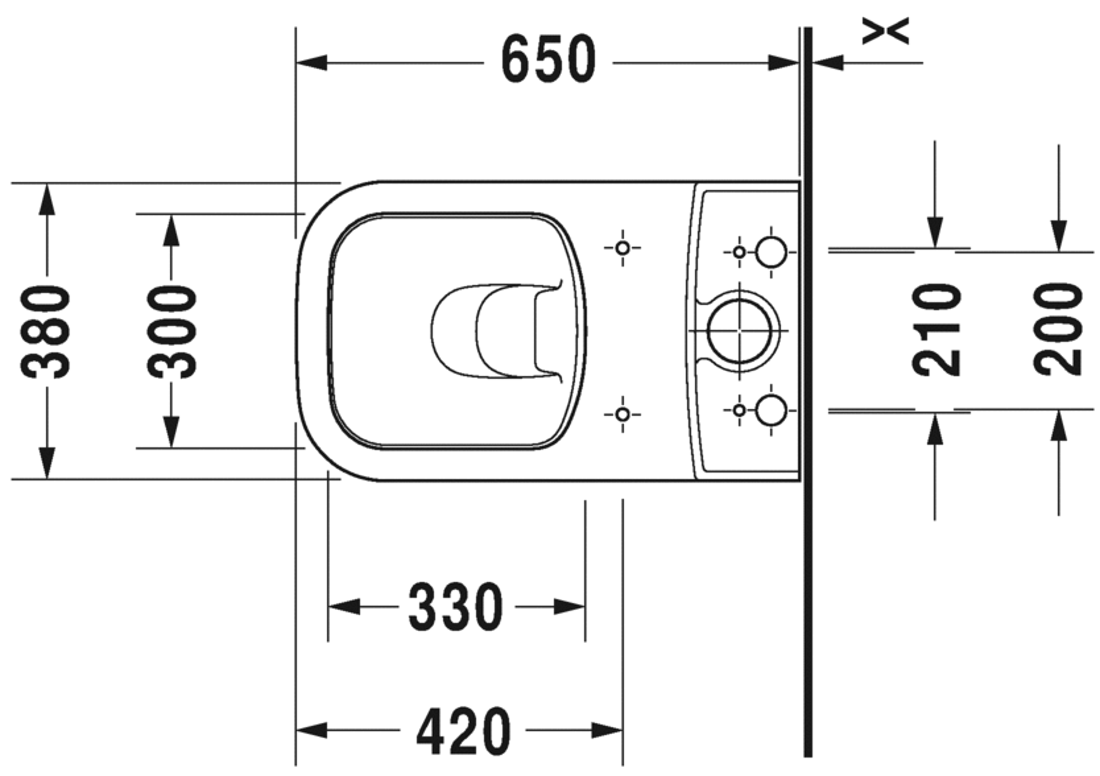 Slika od P3 Comforts Toilet close-coupled Duravit Rimless®