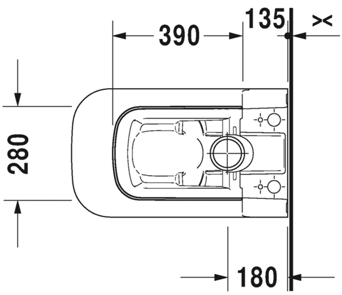 Slika od P3 Comforts Toilet close-coupled Duravit Rimless®