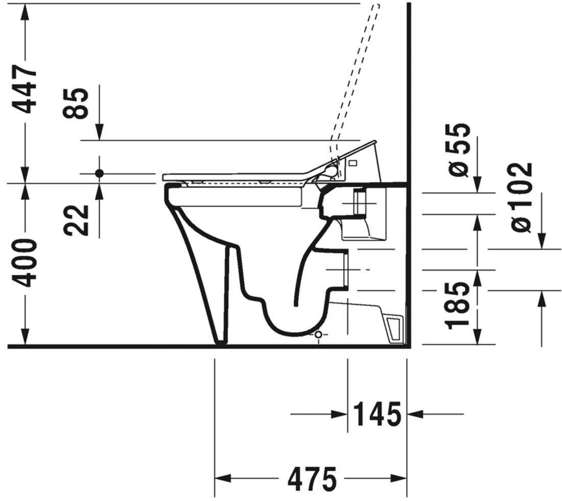 Slika od P3 Comforts Toilet floor standing Duravit Rimless®