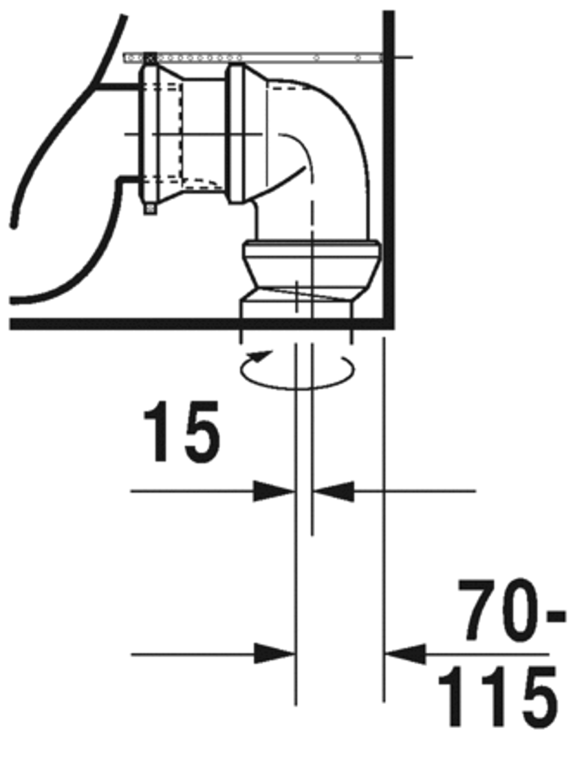 Slika od P3 Comforts Toilet close-coupled Duravit Rimless®