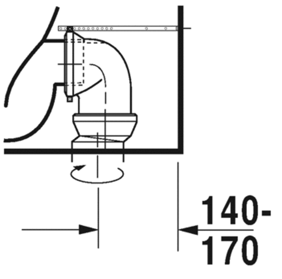 Slika od P3 Comforts Toilet close-coupled Duravit Rimless®