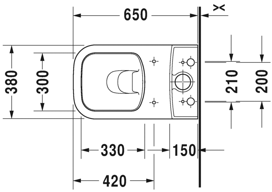 Slika od P3 Comforts Toilet close-coupled Duravit Rimless®