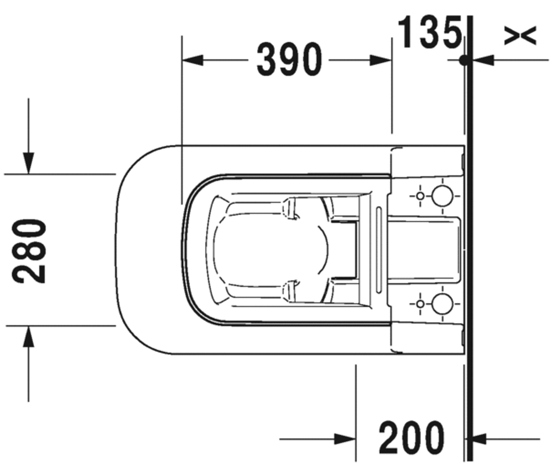 Slika od P3 Comforts Toilet close-coupled Duravit Rimless®