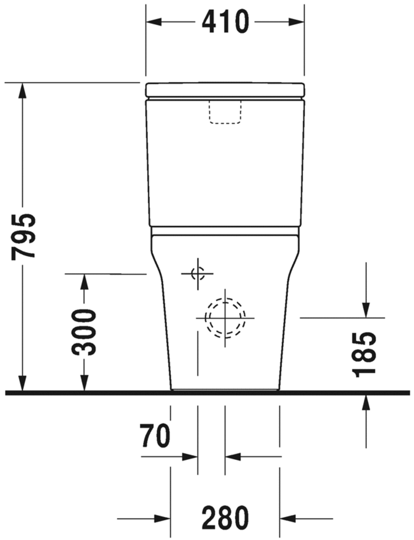 Slika od P3 Comforts Toilet close-coupled Duravit Rimless®