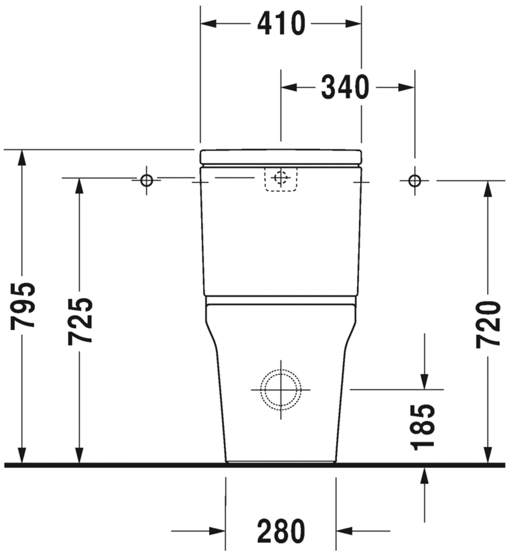 Slika od P3 Comforts Toilet close-coupled Duravit Rimless®