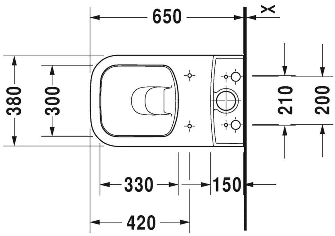 Slika od P3 Comforts Toilet close-coupled Duravit Rimless®