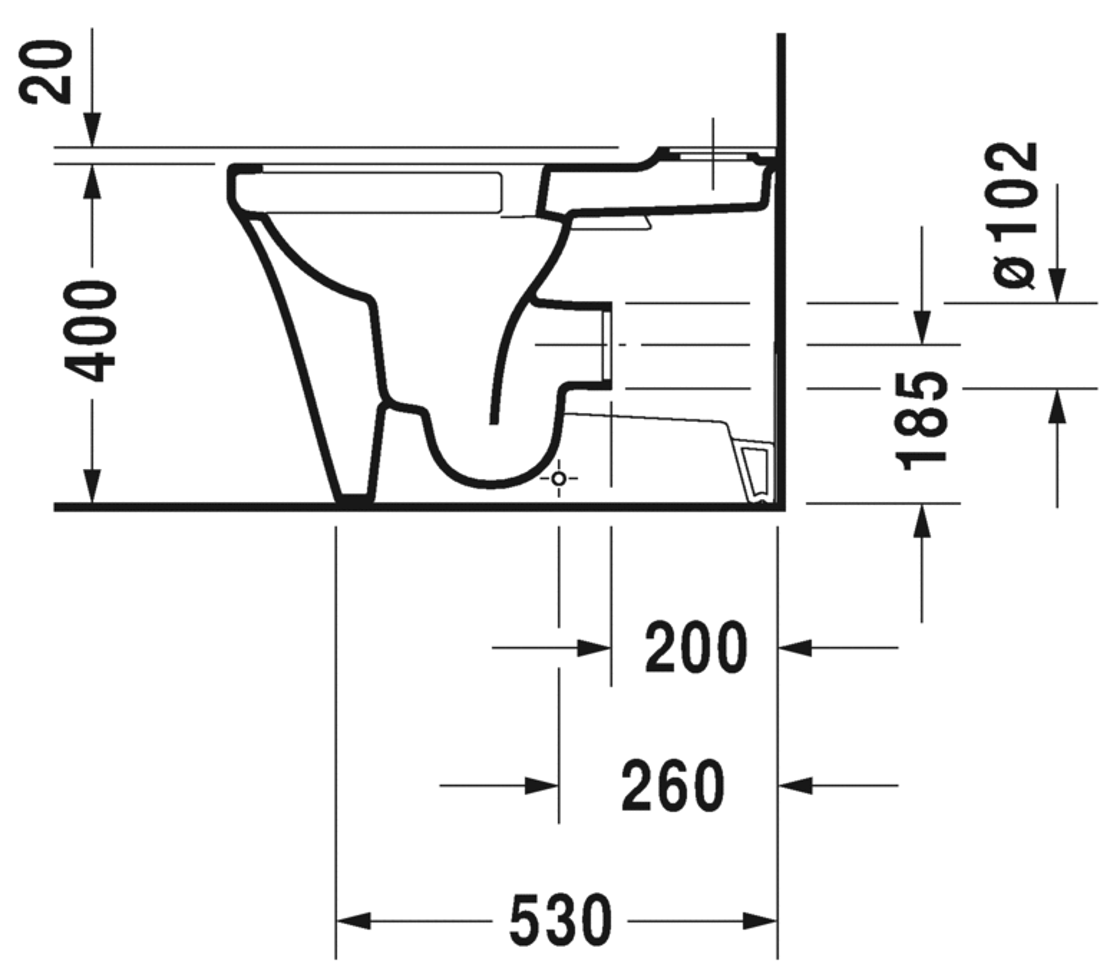 Slika od P3 Comforts Toilet close-coupled Duravit Rimless®