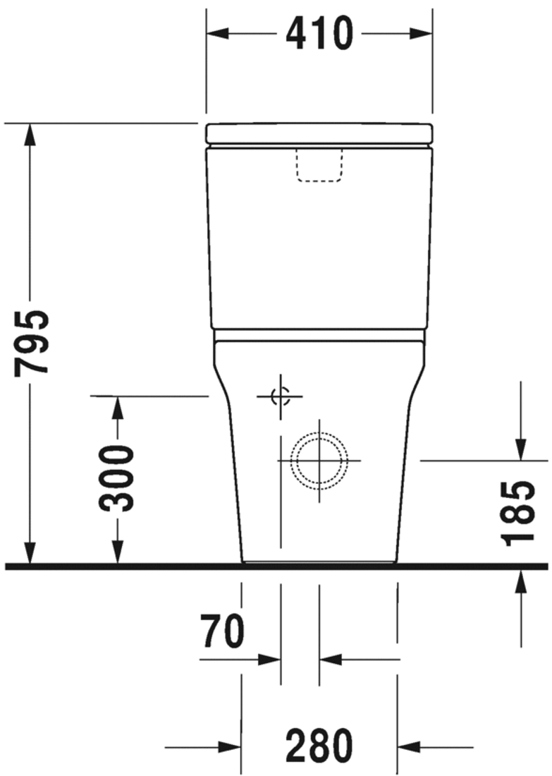 Slika od P3 Comforts Toilet close-coupled Duravit Rimless®